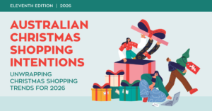 Cover of Retail Safari’s 2026 Australian Christmas Shopping Intentions Report, eleventh edition, titled Unwrapping Christmas Shopping Trends for 2026.